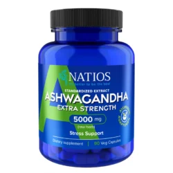 NATIOS Ashwagandha Extract, 5000 mg, Extra Strength, 90 veganských kapslí
