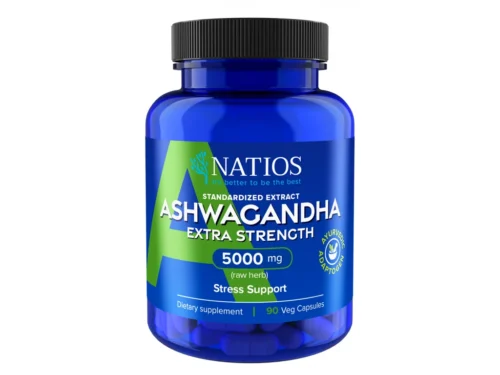 NATIOS Ashwagandha Extract, 5000 mg, Extra Strength, 90 veganských kapslí
