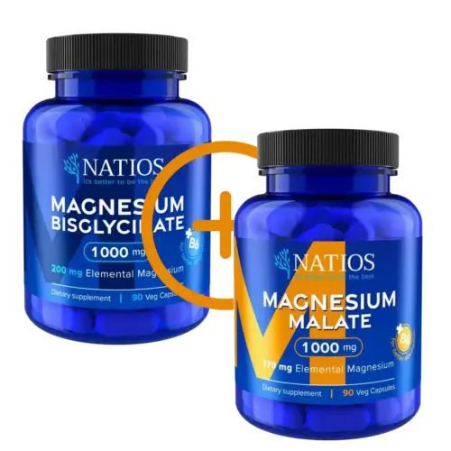 Sada Magnesium Malate + Bisglycinate pro ranní energii a klidný spánek - 2 x 90 kapslí