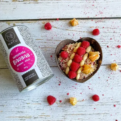 Superkaše BAOBAB s malinami a višněmi 450g - Obrázek 2