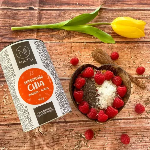 Superkaše CHIA s malinami a kokosem 450g - Obrázek 2